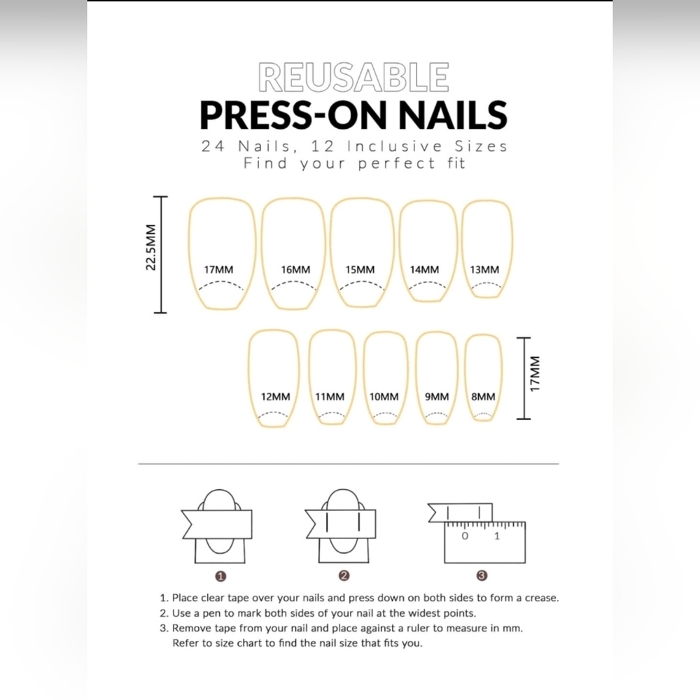 SHORT Coffin Purple and white Press-on Nail Set - Picture 2 of 3